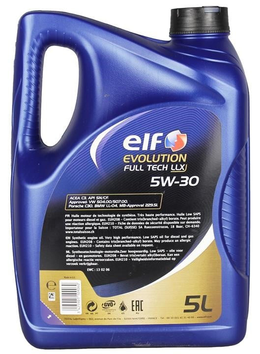 Ulei motor ELF Evolution Full-Tech LLX 5W30 5L (194890) 213920