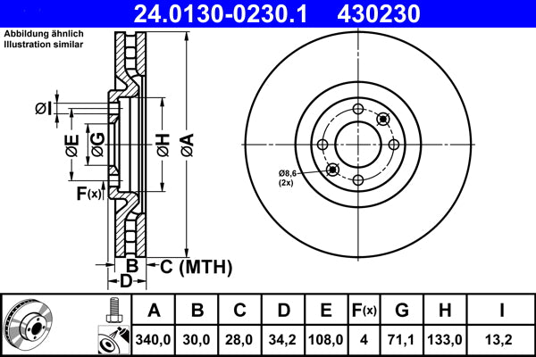 Disc frana 24.0130-0230.1 ATE