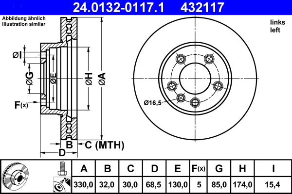 Disc frana ATE 24.0132-0117.1