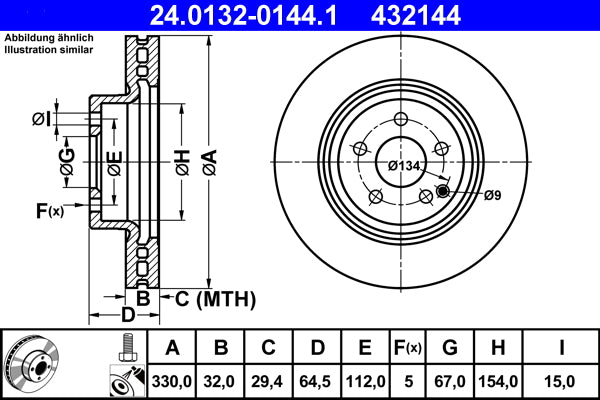 Disc frana 24.0132-0144.1 ATE