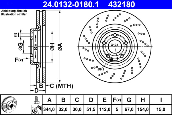 Disc frana 24.0132-0180.1 ATE