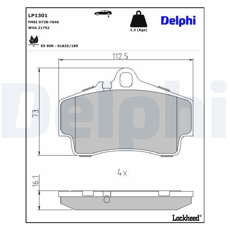 Set placute frana,frana disc LP1301 DELPHI