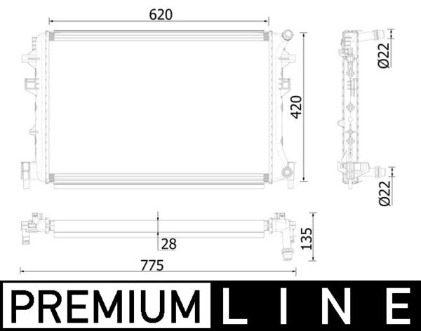 Radiator temperatura scazuta, intercooler CIR 38 000P MAHLE