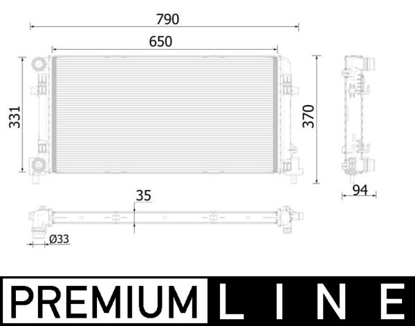 Radiator, racire motor CR 2222 000P MAHLE