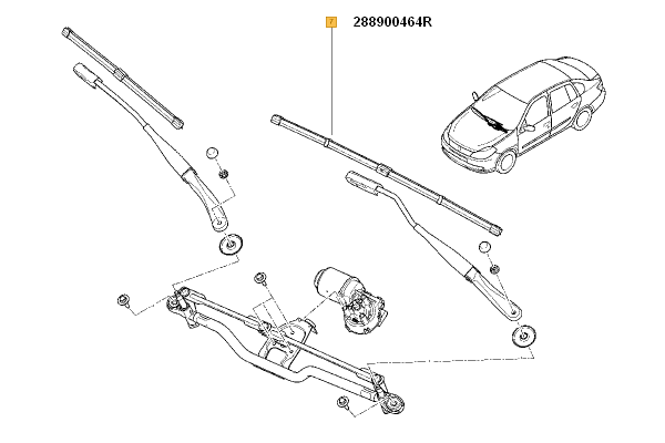 STERGATOR PARBRIZ 600 MM STANGA