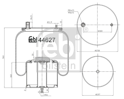 Burduf, suspensie pneumatica 44627 FEBI BILSTEIN