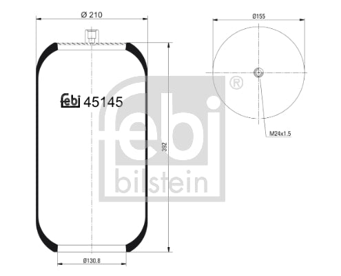 Burduf, suspensie pneumatica 45145 FEBI BILSTEIN