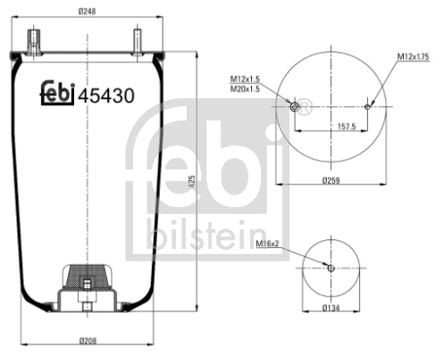 Burduf, suspensie pneumatica 45430 FEBI BILSTEIN