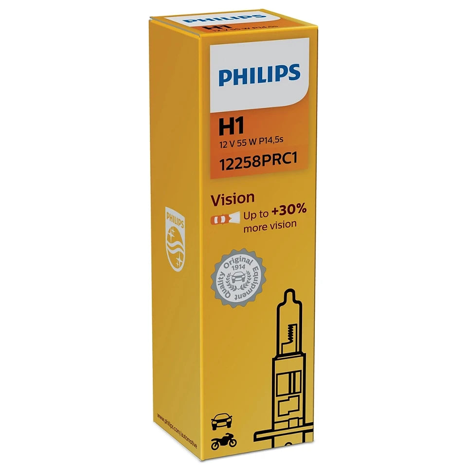 Bec Halogen Philips H1 Vision 12V 55W P14,5s - 12182632