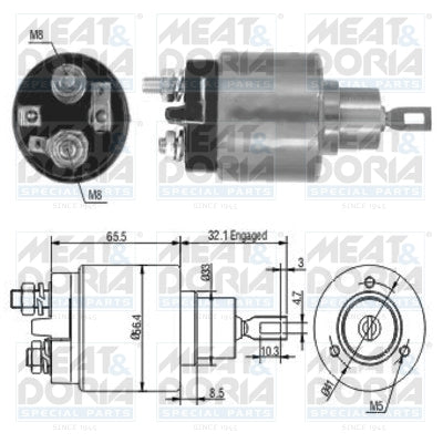 Solenoid, electromotor 46002 MEAT & DORIA