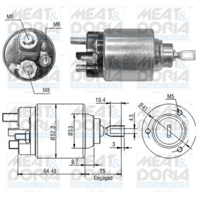 Solenoid, electromotor 46043 MEAT & DORIA