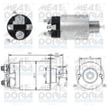 Solenoid, electromotor 46167 MEAT & DORIA