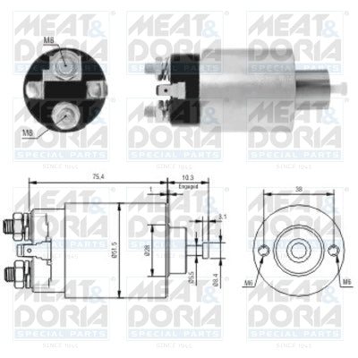 Solenoid, electromotor 46167 MEAT & DORIA