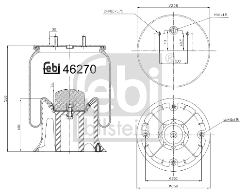 Burduf, suspensie pneumatica 46270 FEBI BILSTEIN