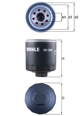 Filtru ulei OC 1539 MAHLE