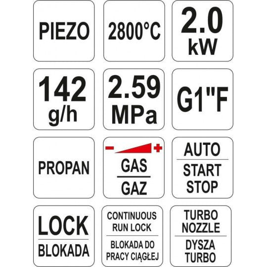 YATO ARZATOR GAZ PIEZO 2KW - YT36715