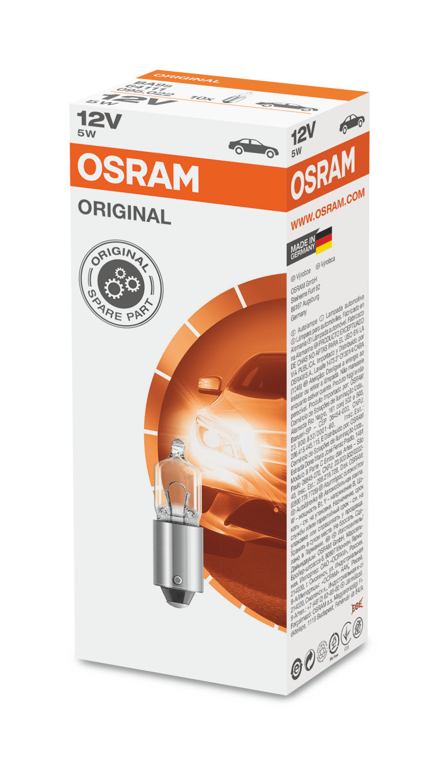 Bec Osram Original 5W 12V BA9s - 64111