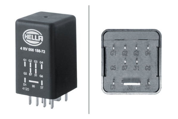 unitate de control,bujii incandescente 4RV 008 188-721 HELLA