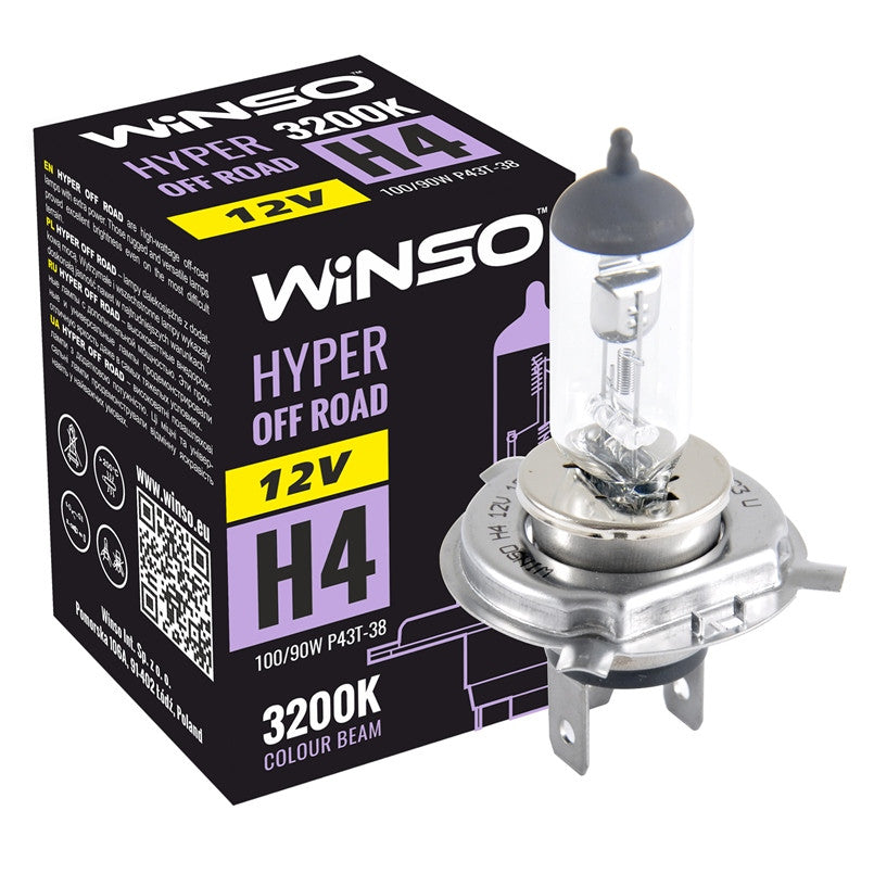 Bec Halogen Winso Hyper Off-Road H4 - 12V, 100/90W P43t-38 ● 3200K - 12-745-907