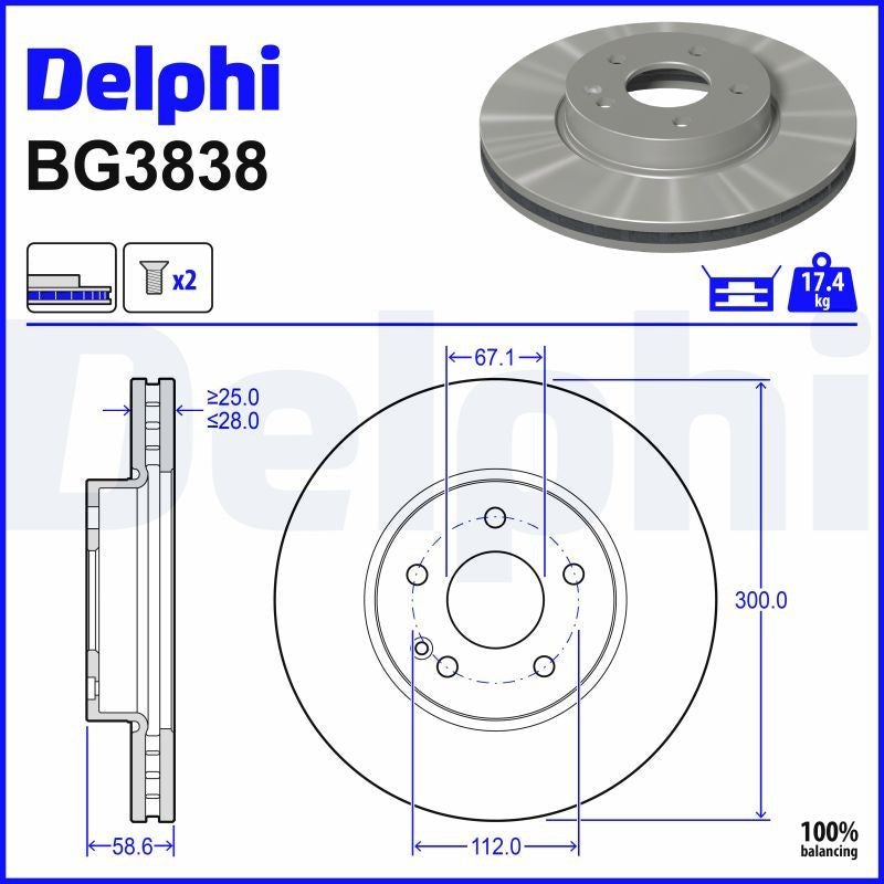 Disc frana BG3838 DELPHI