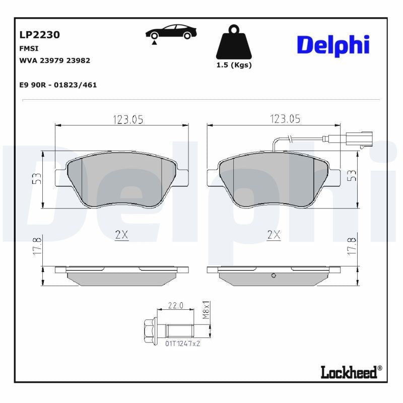 Set placute frana,frana disc LP2230 DELPHI