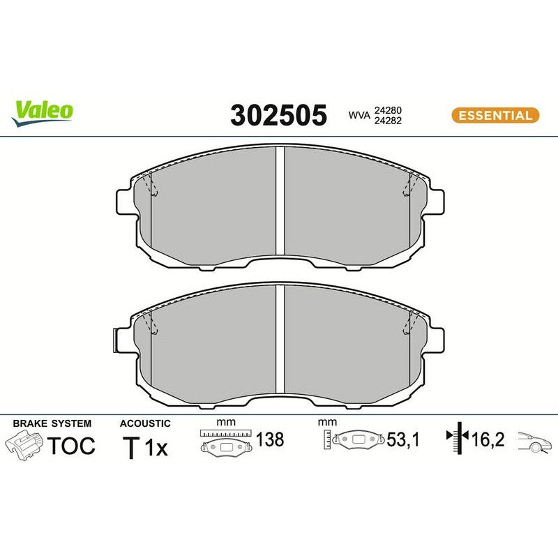 Set placute frana,frana disc 302505 VALEO