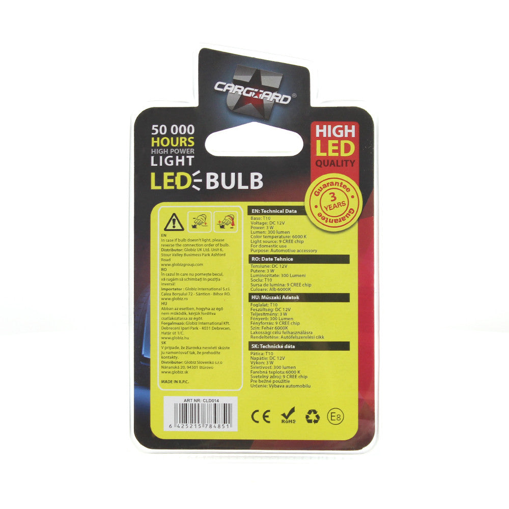 Led de Pozitie W5W T10 12V 3W  - Set 2 buc Carguard - CLD014