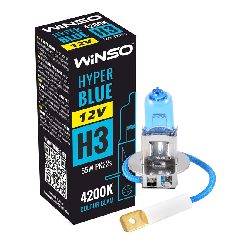 Bec Halogen Winso Hyper Blue H3 - 12V, 55W PK22s ● 4200K - 12-745-899