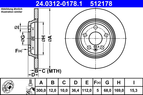 Disc frana 24.0312-0178.1 ATE