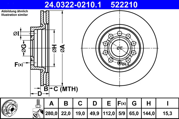 Disc frana 24.0322-0210.1 ATE