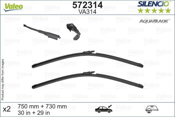 Set stergatoare Valeo Silencio AquaBlade 750/730 mm - 12264798