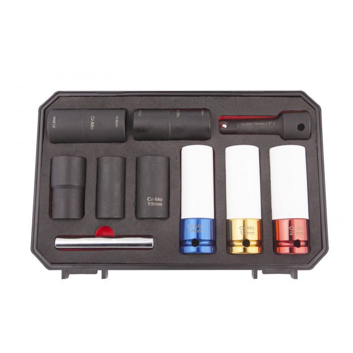 SET CHEI TUBULARE PENTRU ROȚI DE 1/2" (10 BUCĂȚI) Clas - OM7027
