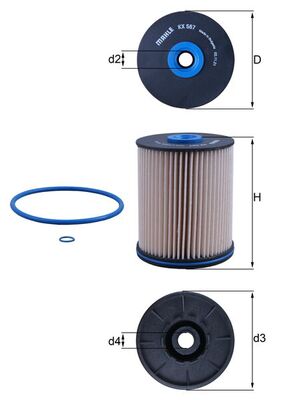 filtru combustibil KX 567D MAHLE