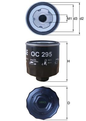 Filtru ulei OC 295 MAHLE