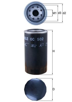 Filtru ulei OC 502 MAHLE