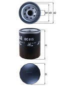Filtru ulei OC 615 MAHLE