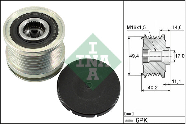 Sistem roata libera, generator 535 0124 10 INA