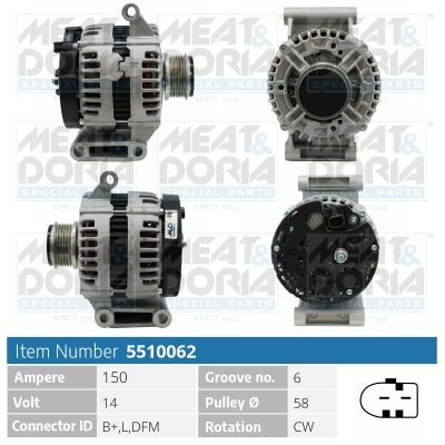 Generator / Alternator 5510062 MEAT & DORIA