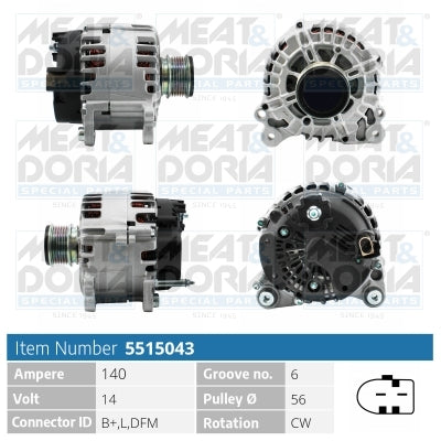 Generator / Alternator 5515043 MEAT & DORIA