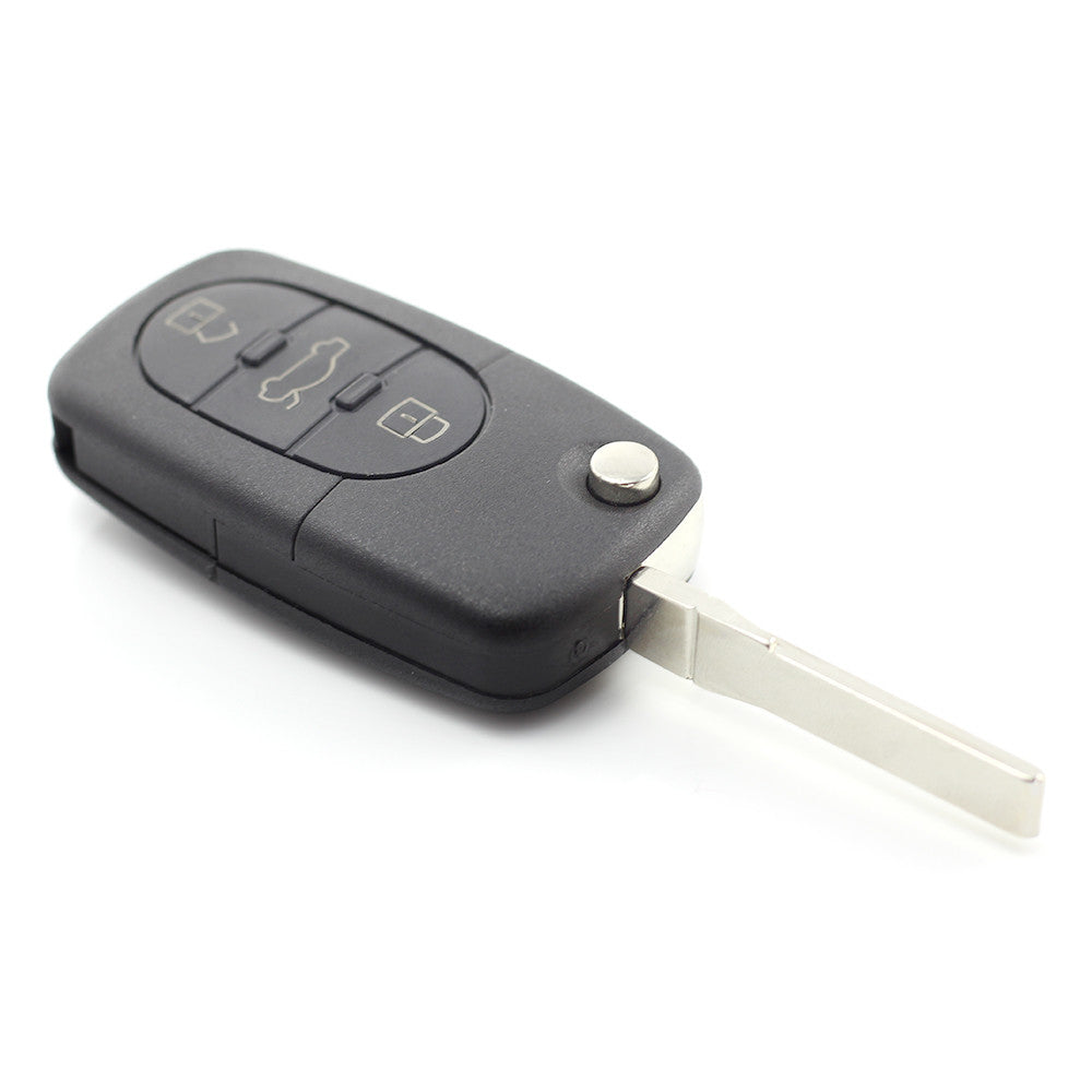 Audi - Carcasa cheie tip briceag, 3 butoane "rotunde"  cu baterie 2032 Carguard - CC033