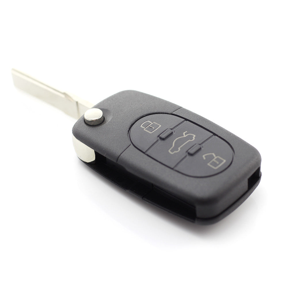Audi - Carcasa cheie tip briceag, 3 butoane "rotunde"  cu baterie 2032 Carguard - CC033