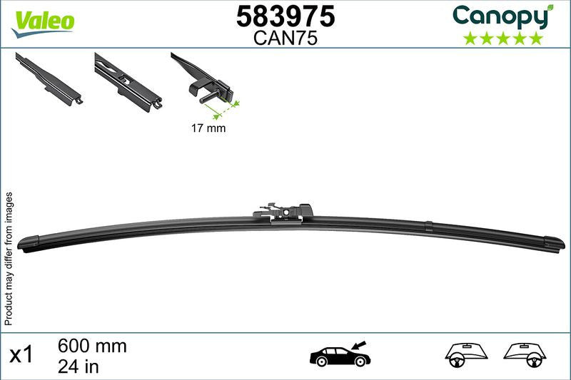 Lamela stergator Valeo Canopy 600 mm | 24 inch - 583975