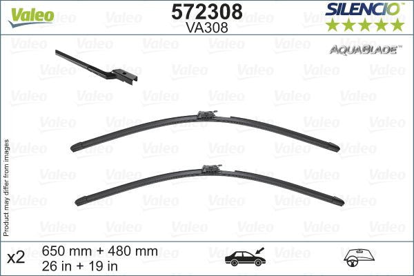 Set stergatoare Valeo Silencio AquaBlade 650/480 mm - 12299138