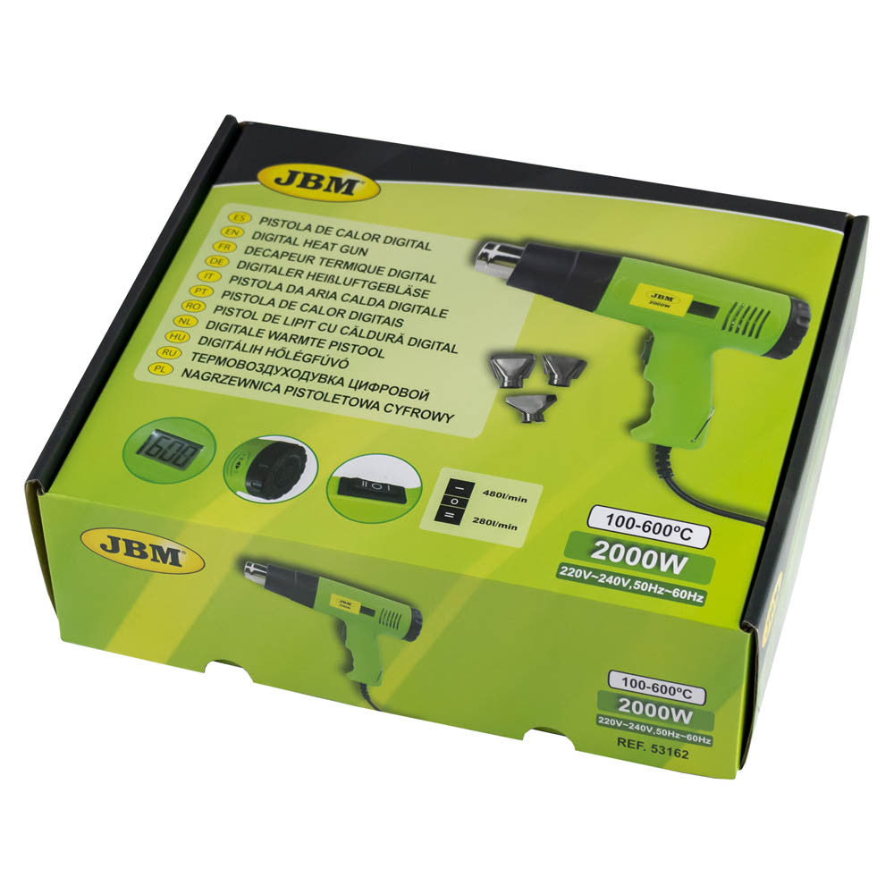 PISTOL DE LIPIT CU CĂLDURĂ DIGITAL 2000W JBM - 53162