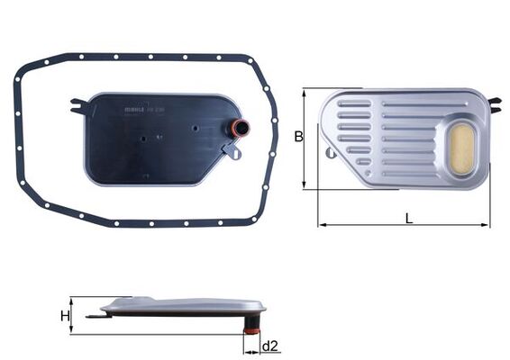 Filtru hidraulic, cutie de viteze automata HX 239D MAHLE