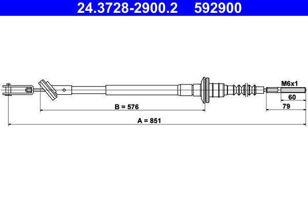 Cablu ambreiaj 24.3728-2900.2 ATE