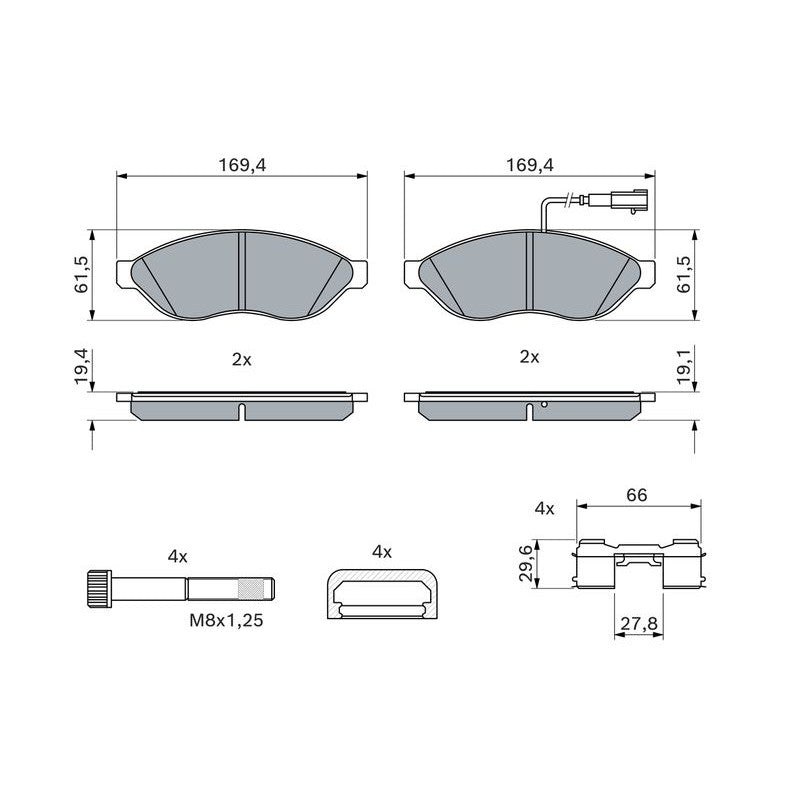 Set placute frana,frana disc 0 986 494 591 BOSCH