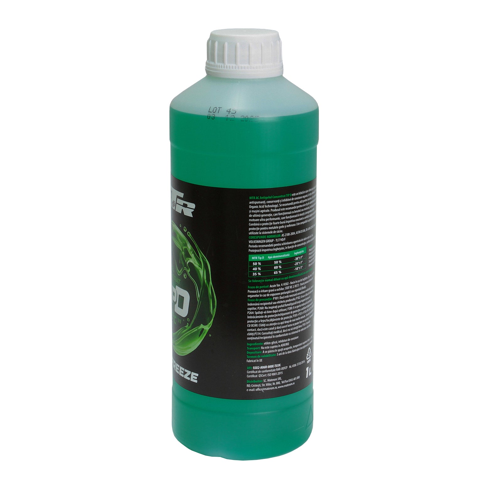 Antigel concentrat MTR Tip D Verde (-72°C) 1L - 800933