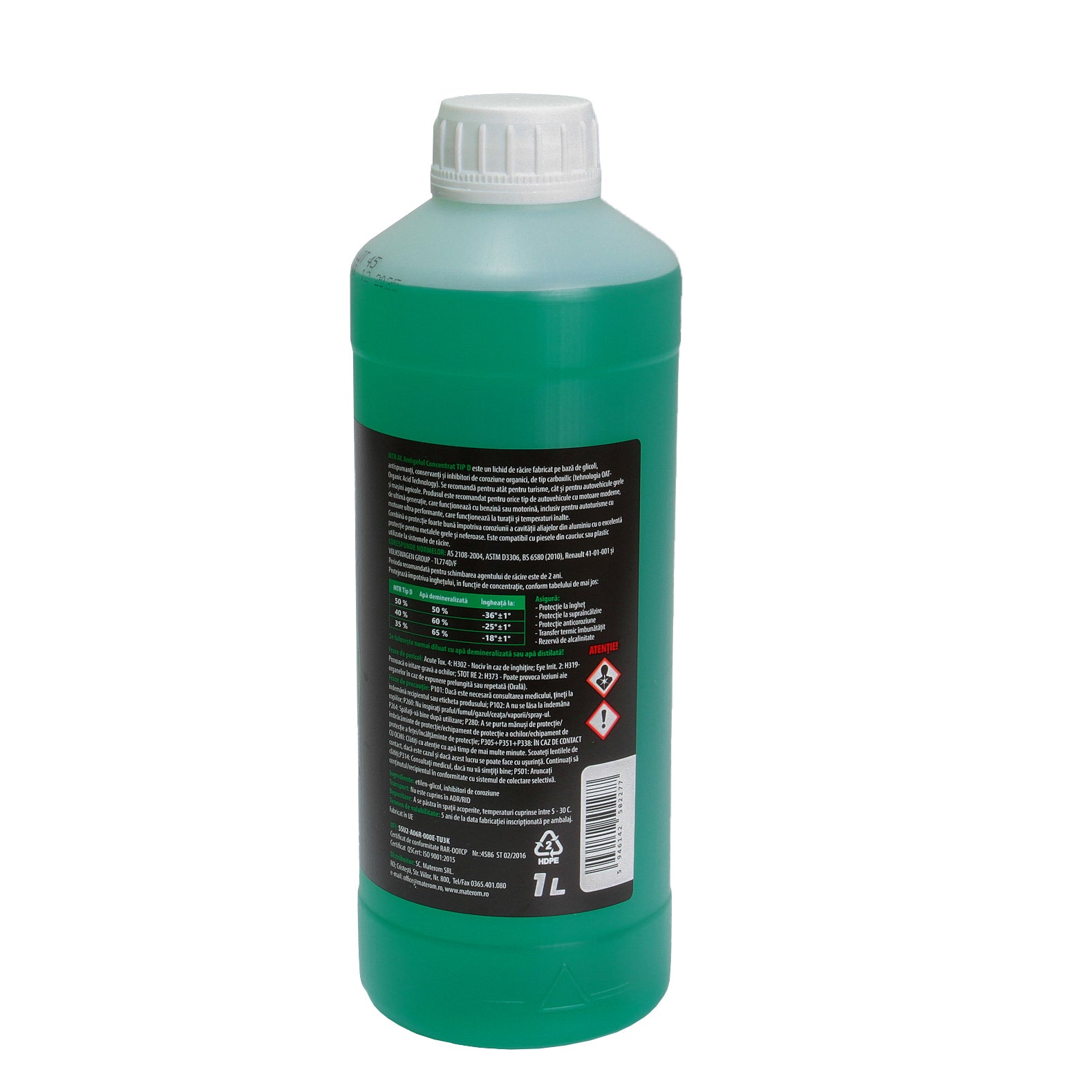Antigel concentrat MTR Tip D Verde (-72°C) 1L - 800933