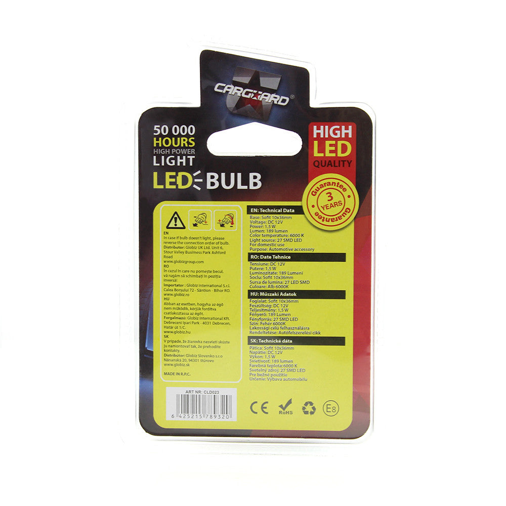 Bec MTR C5W 12V 1.5W Set 2 buc Carguard - CLD023